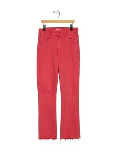 Pre-owned Mother High-rise Flared Jeans In Red