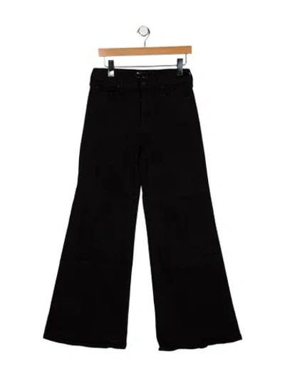 Pre-owned Mother High-rise Flared Jeans In Black