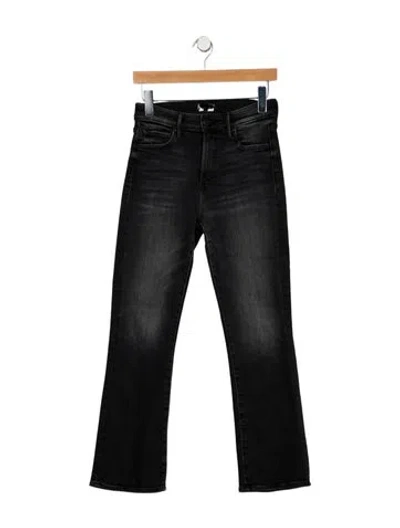 Pre-owned Mother High-rise Flared Jeans In Black
