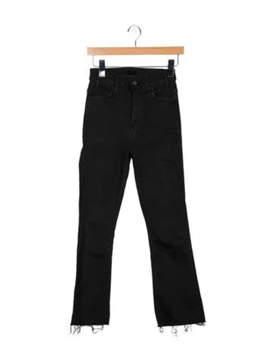Pre-owned Mother High-rise Flared Jeans In Black