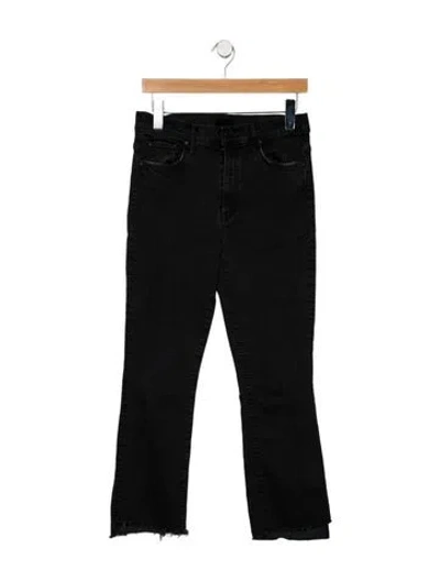 Pre-owned Mother High-rise Flared Jeans In Black