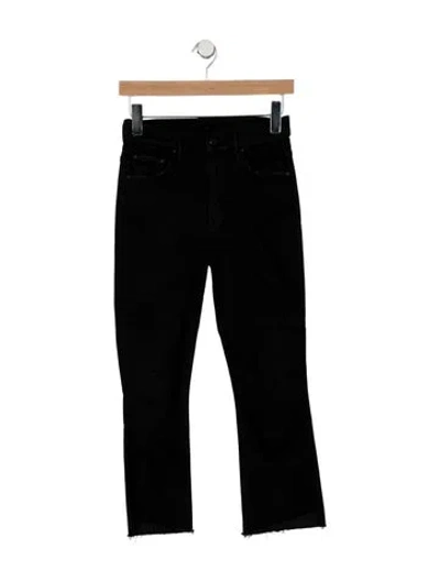 Pre-owned Mother High-rise Flared Jeans In Black
