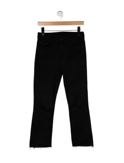 Pre-owned Mother High-rise Flared Jeans In Black