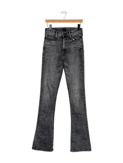 Pre-owned Mother High-rise Flared Jeans In Black