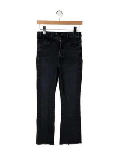 Pre-owned Mother High-rise Flared Jeans In Black