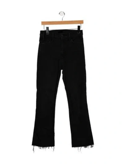 Pre-owned Mother High-rise Flared Jeans In Black