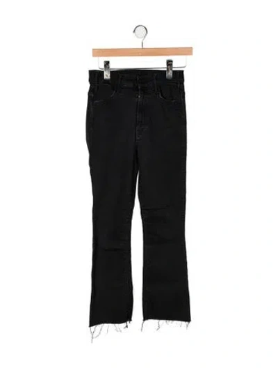 Pre-owned Mother High-rise Flared Jeans In Black