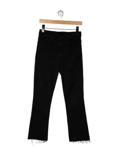 Pre-owned Mother High-rise Flared Jeans In Black