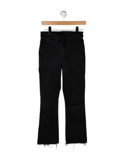 Pre-owned Mother High-rise Flared Jeans In Black