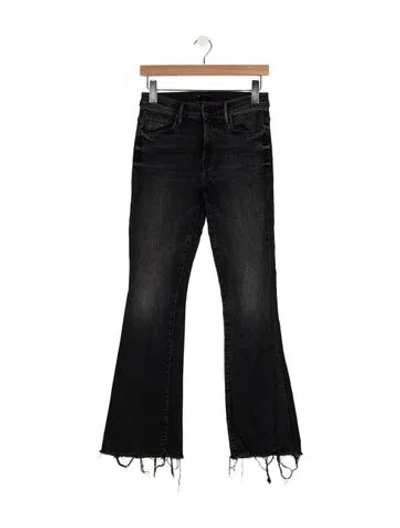 Pre-owned Mother High-rise Flared Jeans In Black