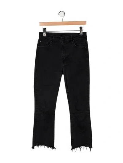 Pre-owned Mother High-rise Flared Jeans In Black