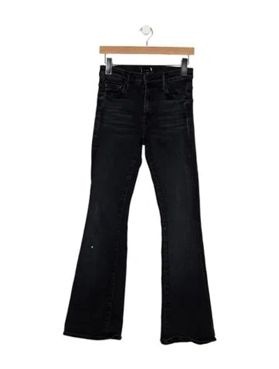 Pre-owned Mother High-rise Flared Jeans In Black