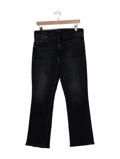 Pre-owned Mother High-rise Flared Jeans In Black