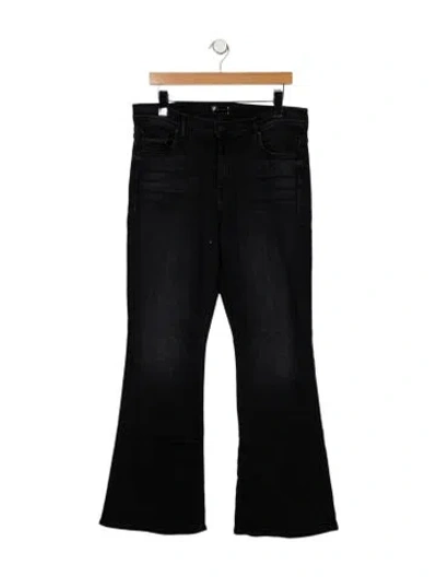 Pre-owned Mother High-rise Flared Jeans In Black