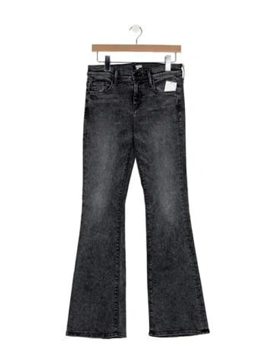 Pre-owned Mother High-rise Flared Jeans In Black