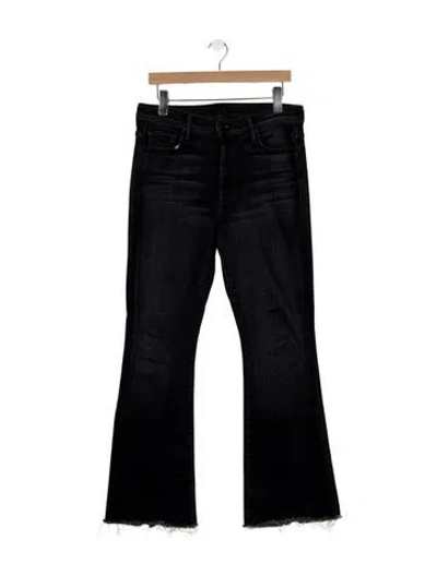 Pre-owned Mother High-rise Flared Jeans In Black