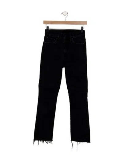 Pre-owned Mother High-rise Flared Jeans In Black