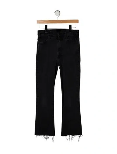 Pre-owned Mother High-rise Flared Jeans In Black