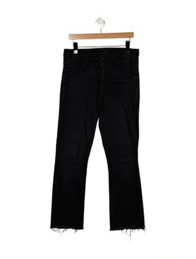 Pre-owned Mother High-rise Flared Jeans In Black