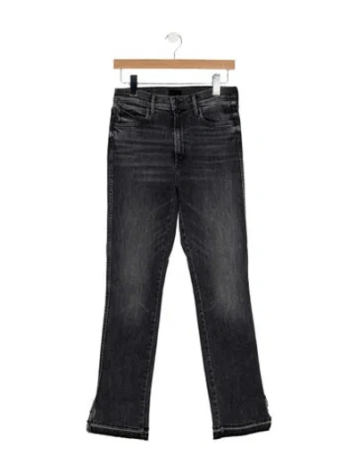 Pre-owned Mother High-rise Flared Jeans In Black