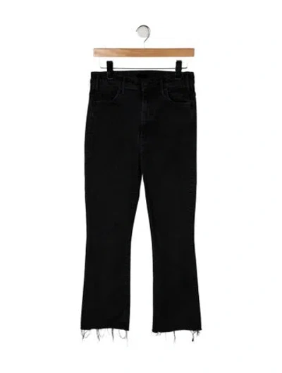 Pre-owned Mother High-rise Flared Jeans In Black