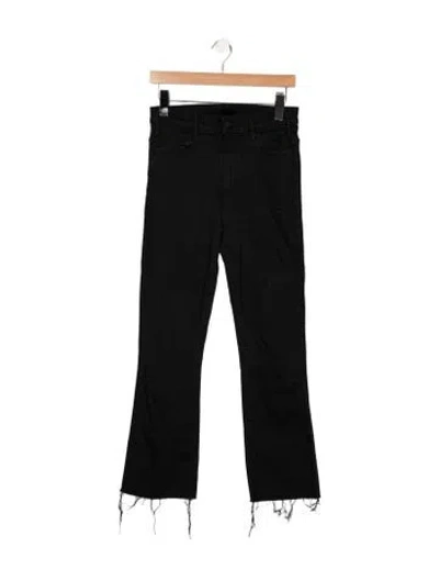 Pre-owned Mother High-rise Flared Jeans In Black