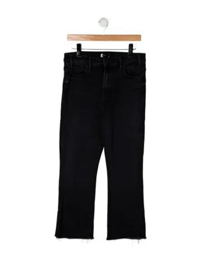 Pre-owned Mother High-rise Flared Jeans In Black
