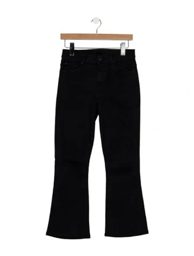 Pre-owned Mother High-rise Flared Jeans In Black