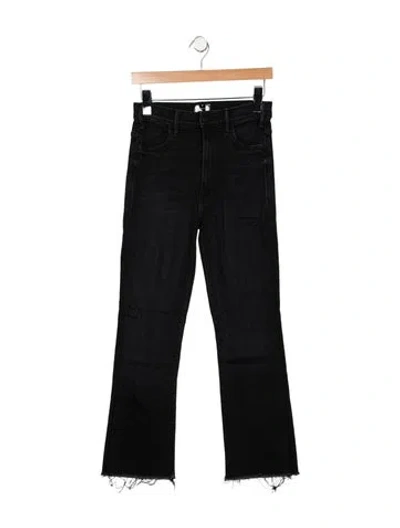 Pre-owned Mother High-rise Flared Jeans In Black