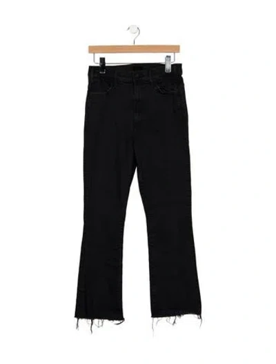 Pre-owned Mother High-rise Flared Jeans In Black