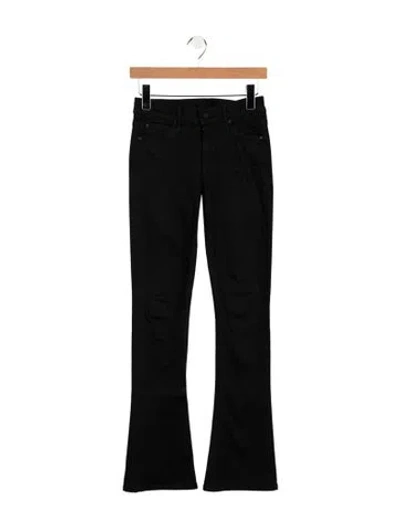 Pre-owned Mother High-rise Flared Jeans In Black