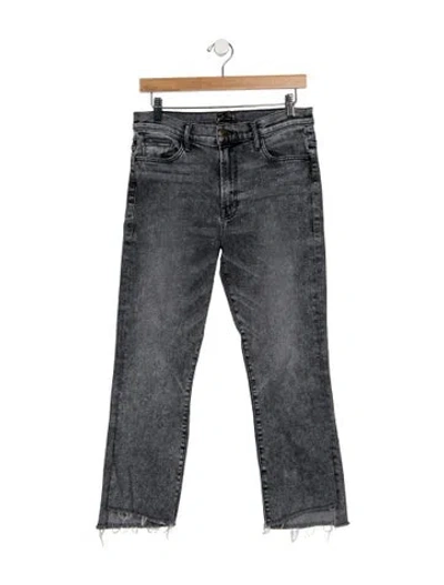 Pre-owned Mother High-rise Flared Jeans In Black