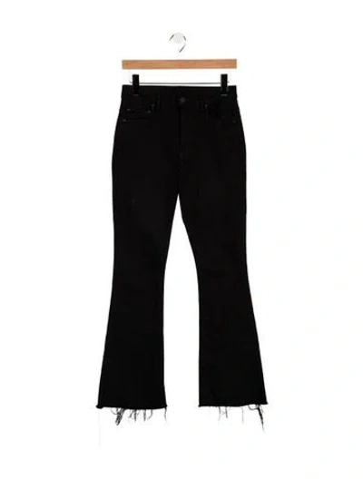 Pre-owned Mother High-rise Flared Jeans In Black