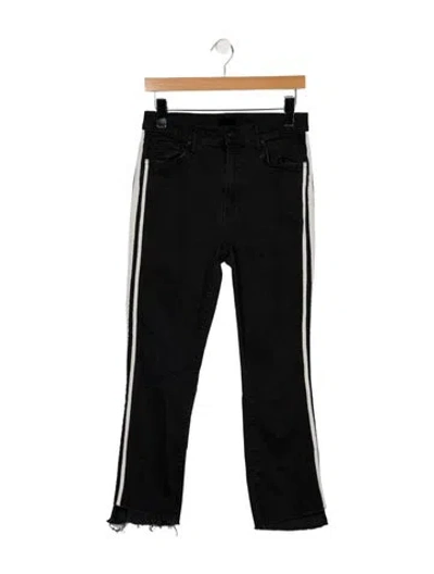 Pre-owned Mother High-rise Flared Jeans In Black