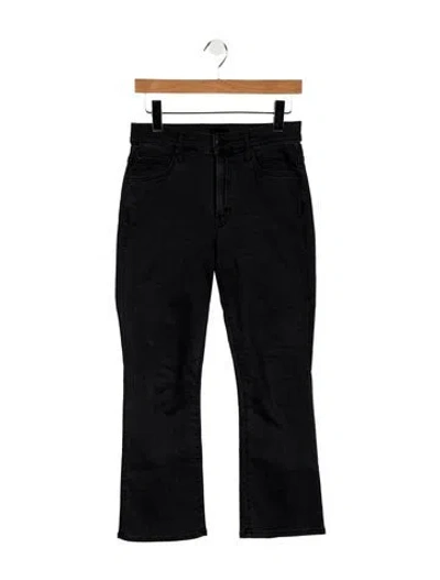 Pre-owned Mother High-rise Flared Jeans In Black