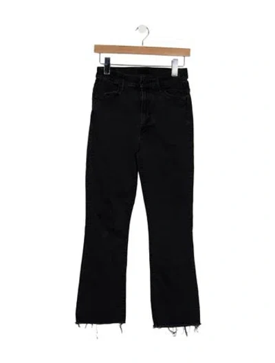 Pre-owned Mother High-rise Flared Jeans In Black