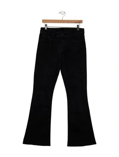 Pre-owned Mother High-rise Flared Jeans In Black