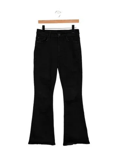 Pre-owned Mother High-rise Flared Jeans In Black