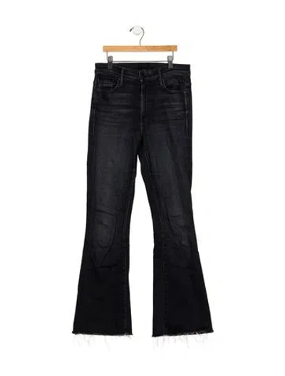 Pre-owned Mother High-rise Flared Jeans In Black