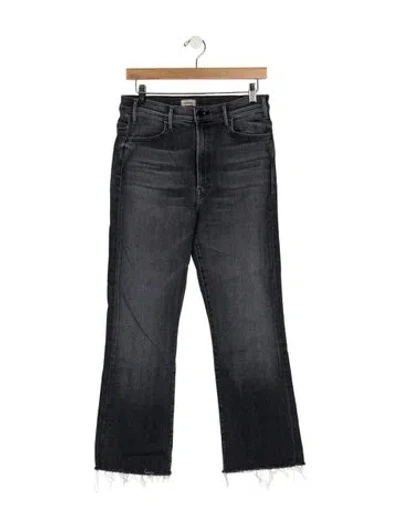 Pre-owned Mother High-rise Flared Jeans In Black