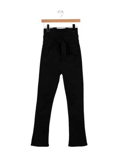 Pre-owned Mother High-rise Flared Jeans In Black