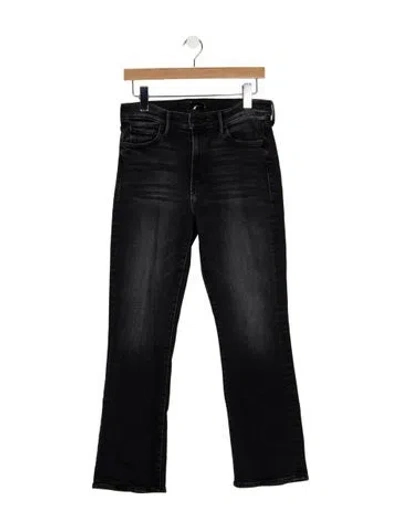 Pre-owned Mother High-rise Flared Jeans In Black