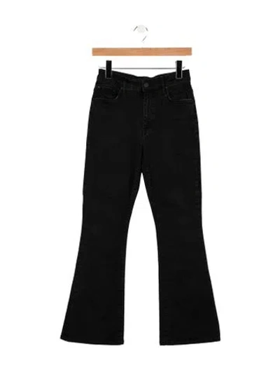 Pre-owned Mother High-rise Flared Jeans In Black
