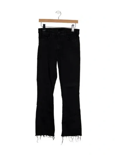 Pre-owned Mother High-rise Flared Jeans In Black