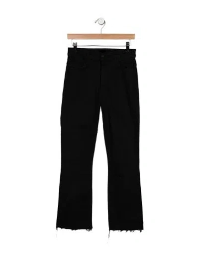 Pre-owned Mother High-rise Flared Jeans In Black