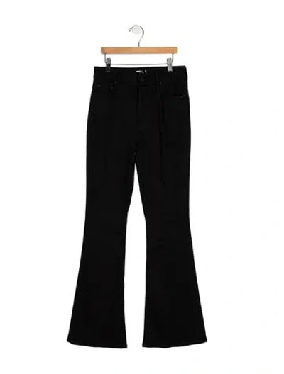 Pre-owned Mother High-rise Flared Jeans In Black