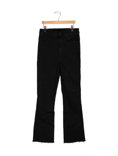 Pre-owned Mother High-rise Flared Jeans In Black