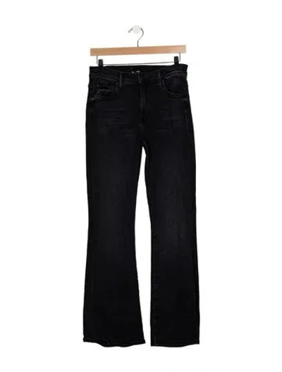 Pre-owned Mother High-rise Flared Jeans In Black