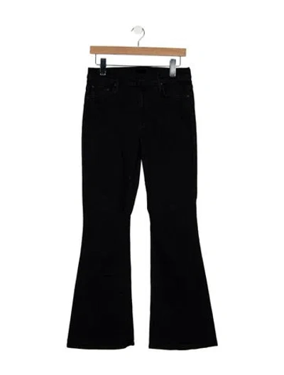 Pre-owned Mother High-rise Flared Jeans In Black