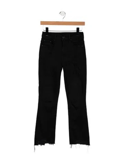 Pre-owned Mother High-rise Flared Jeans In Black